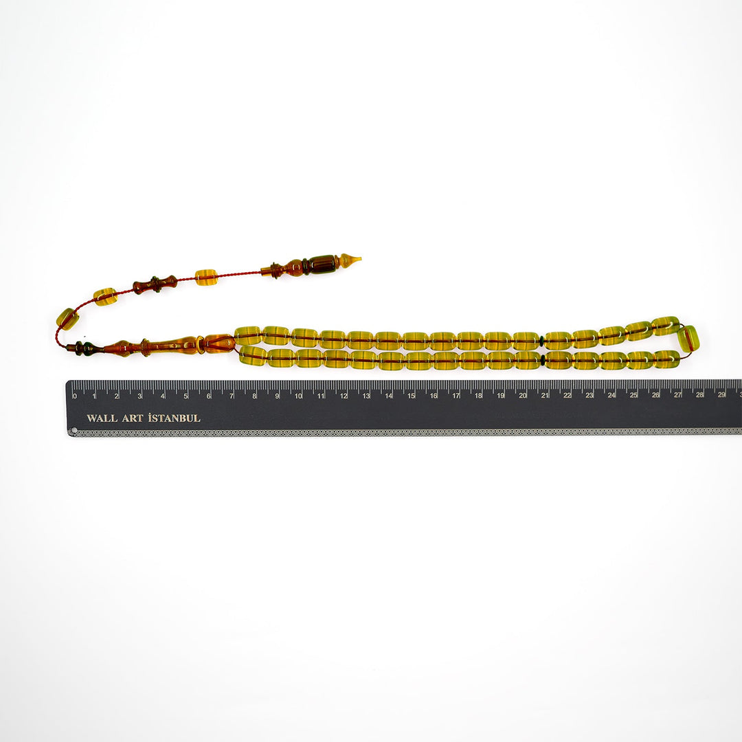 Capsule Cut Fire Amber Tasbeeh – WATD567