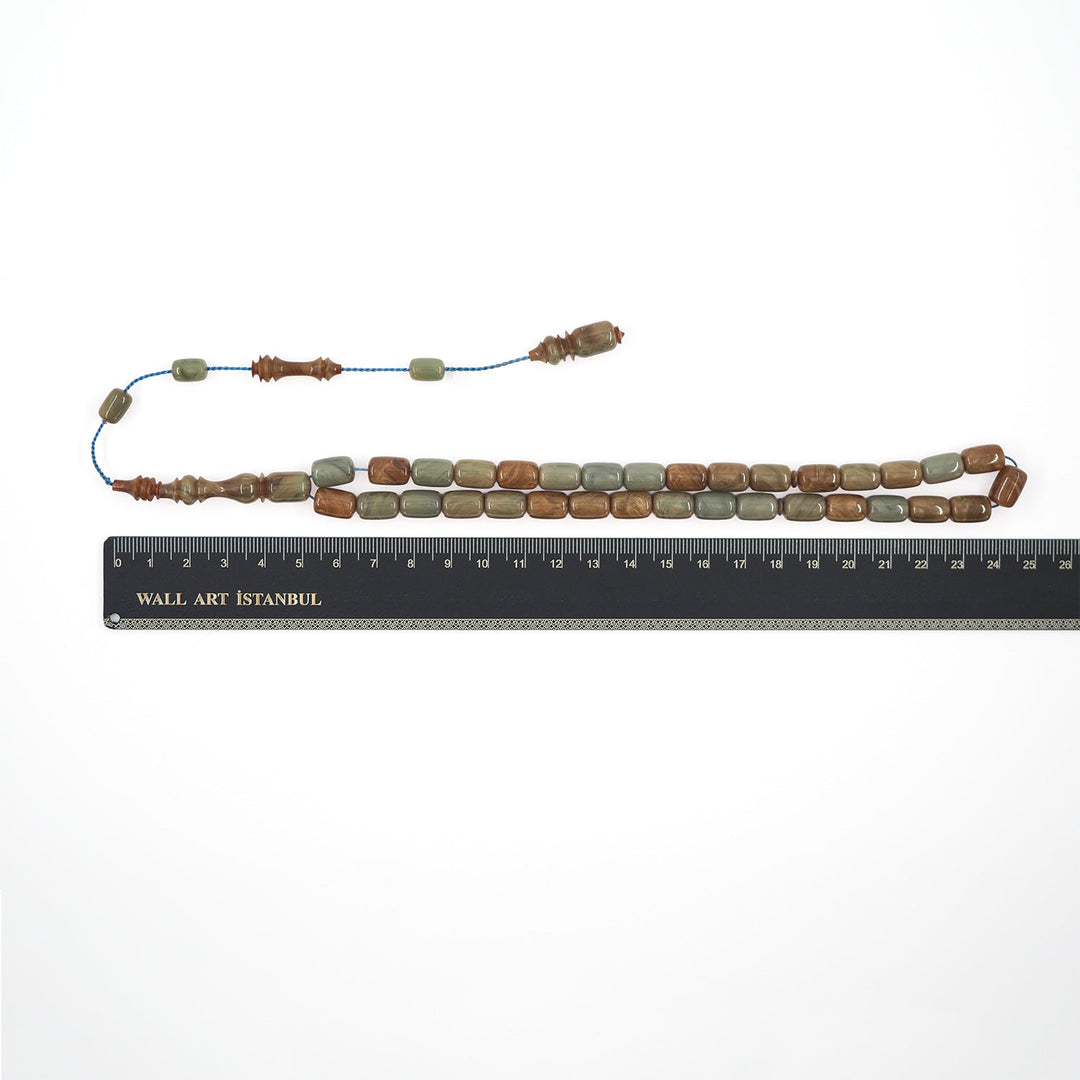 Capsule Cut Pressed Amber Tasbeeh - WATD579