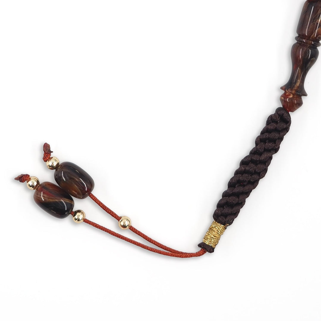Macrame Braided Capsule Cut Catalin Tasbeeh - WATD584