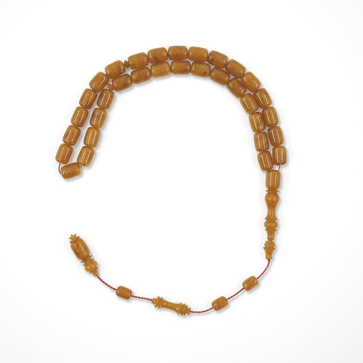 Capsule Cut Pressed Amber Tasbeeh - WATD585