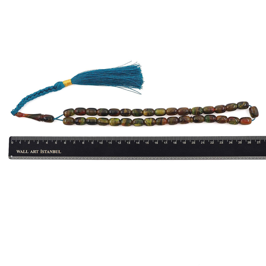 Capsule-Cut Pressed Amber Tasbeeh – WATD597