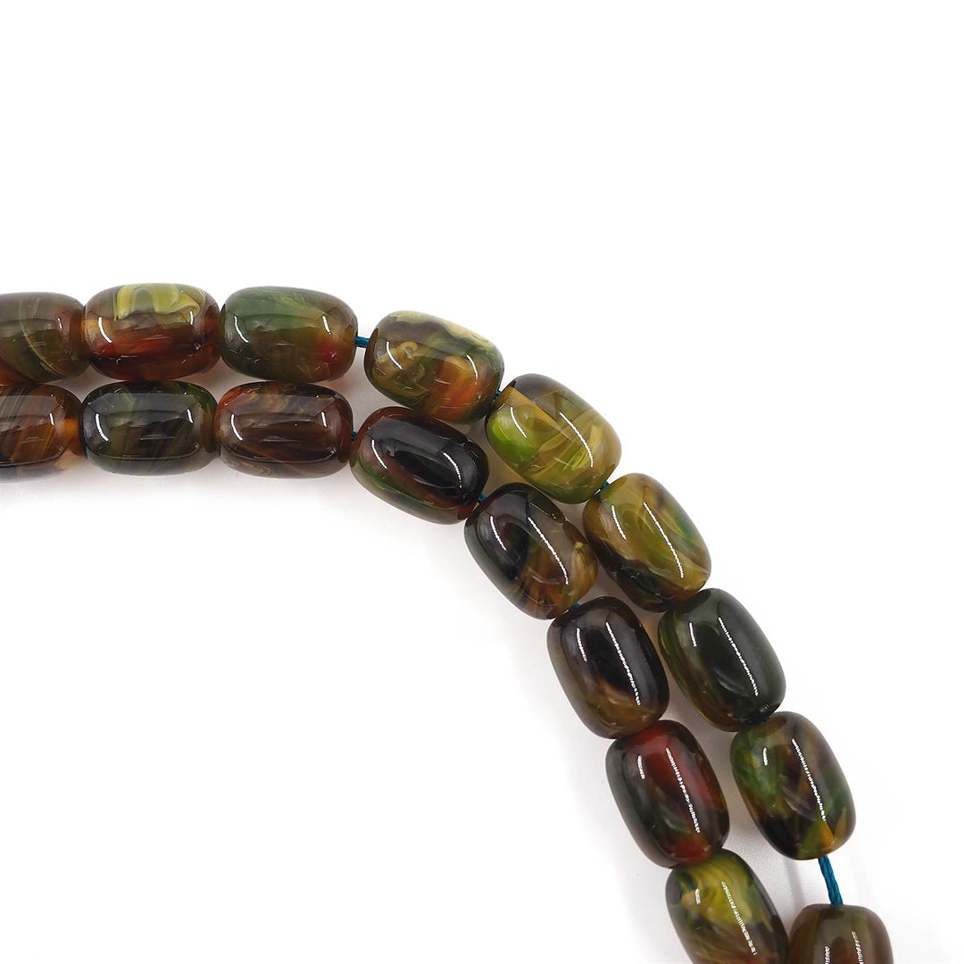 Capsule-Cut Pressed Amber Tasbeeh – WATD597