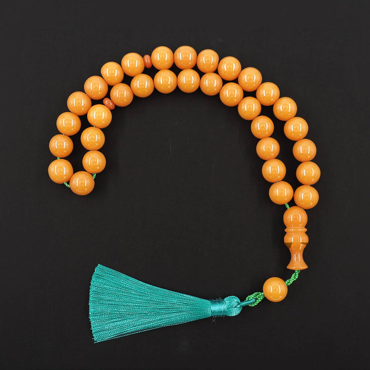 Ottoman Style Sphere Cut Pressed Amber Tasbeeh - WATD618