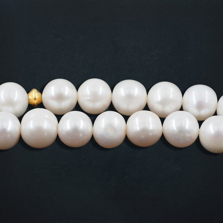 Genuine Pearl Tasbeeh with Crescent & Star Theme and Gold-Plated 925 Sterling Silver Tassel - WATD651