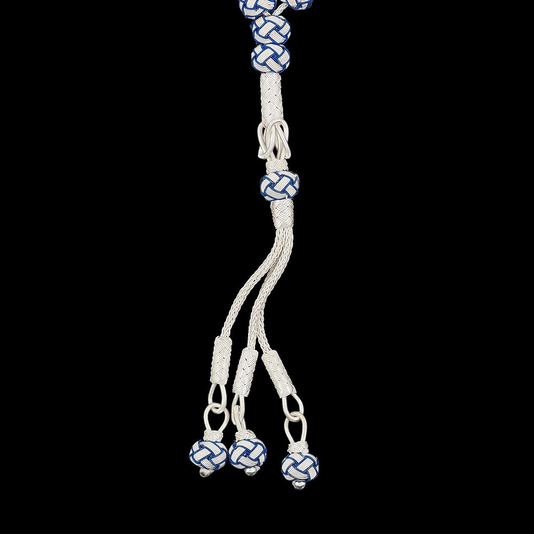 Handwoven 1000-Fineness Silver Kazaziye Tasbeeh – WATD702