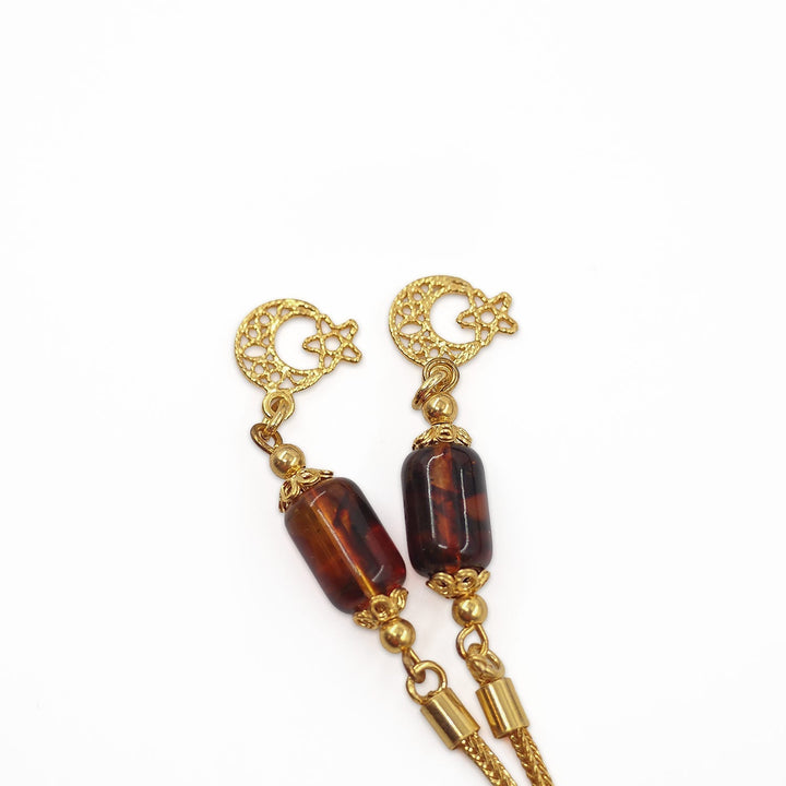Color-Changing Capsule-Cut Lithuanian Drop Amber Tasbeeh with Double Silver Tassel – WATD739