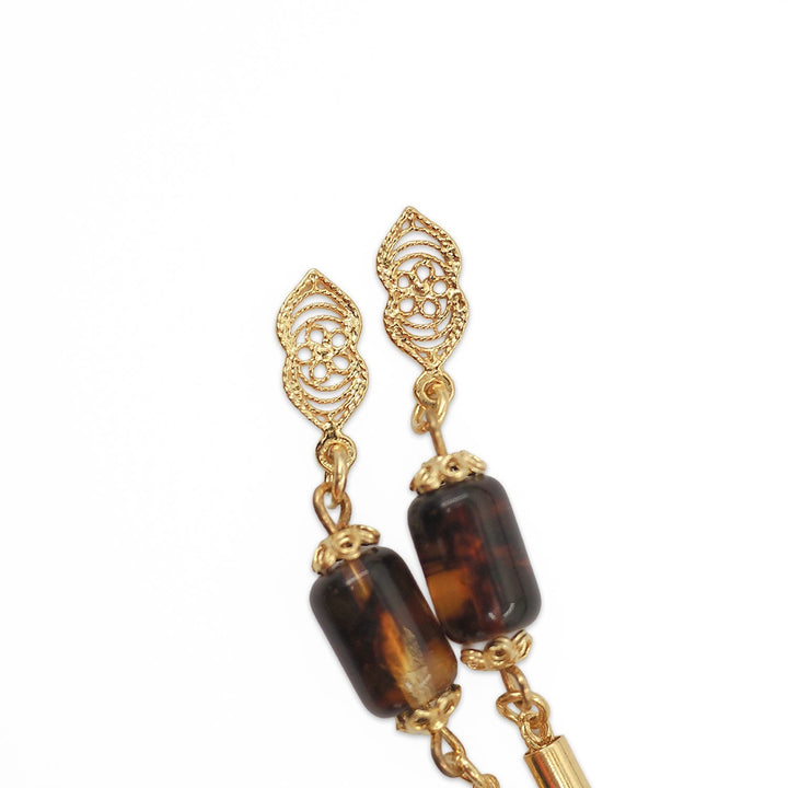 Color-Changing Capsule-Cut Lithuanian Drop Amber Tasbeeh with Double Silver Tassel – WATD739