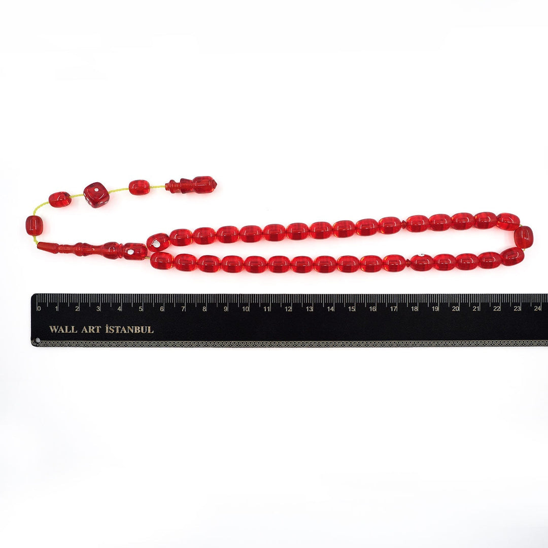 Expertly Handcrafted System-Style Capsule-Cut Zar Amber Tasbeeh – WATD741
