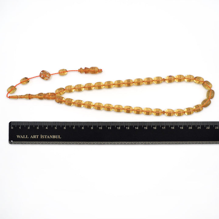 Expertly Handcrafted System-Style Capsule-Cut Zar Amber Tasbeeh – WATD742