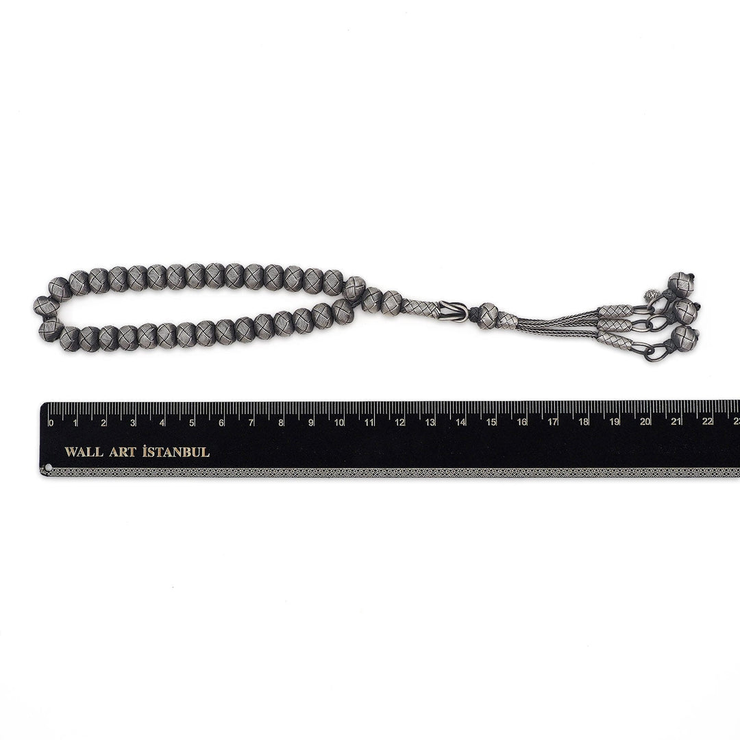 Handwoven 1000-Fineness Silver Kazaziye Tasbeeh – WATD747