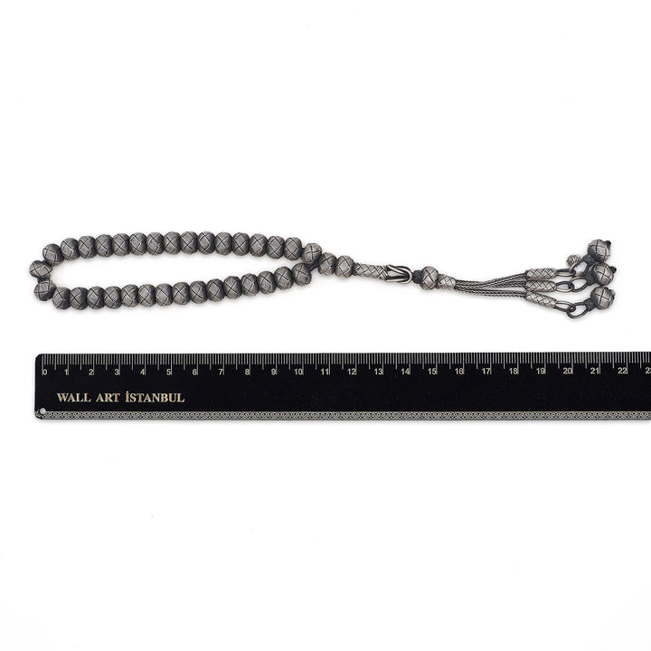 Handwoven 1000-Fineness Silver Kazaziye Tasbeeh – WATD747