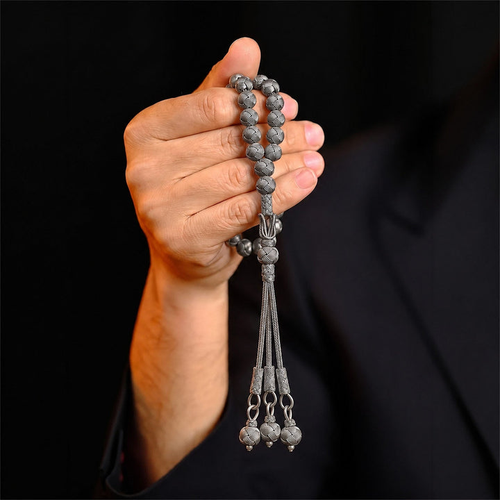 Handwoven 1000-Fineness Silver Kazaziye Tasbeeh – WATD747