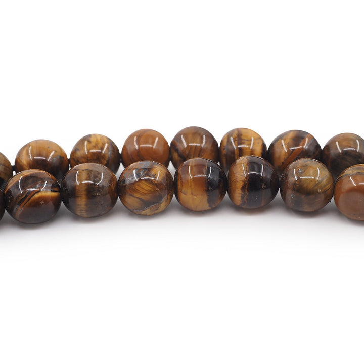 Tiger’s Eye Natural Stone Round-Cut Tasbeeh with Alpaca Tassel – WATD762