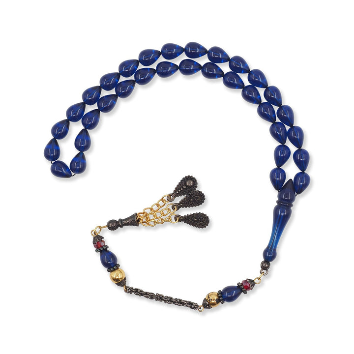 Teardrop-Shaped Fire Amber Tasbeeh with Alpaca Tassel – WATD765