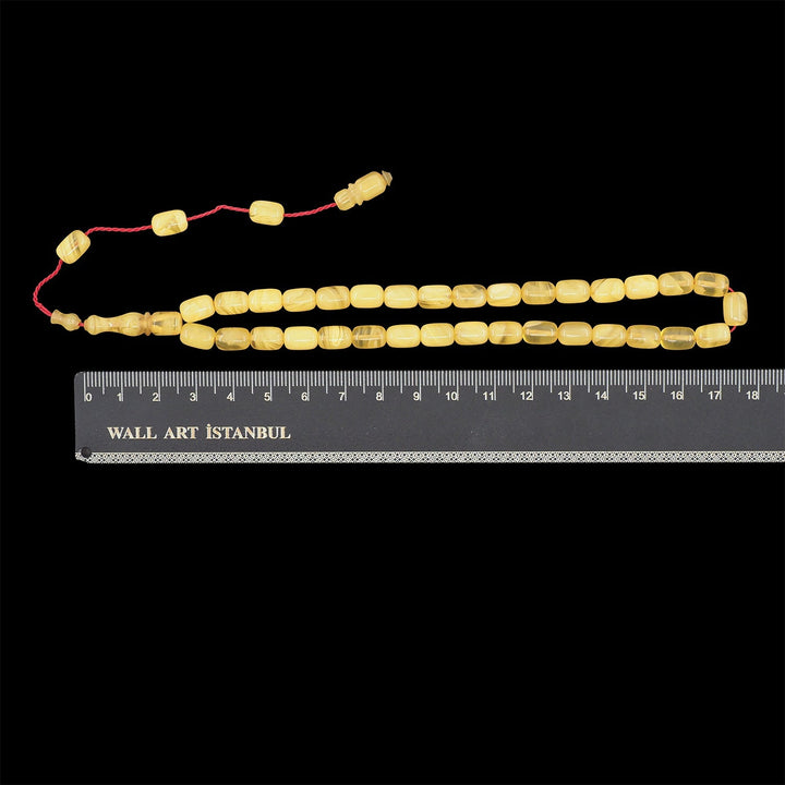 Compact System-Style Marbled Pressed Amber Tasbeeh – WATD768