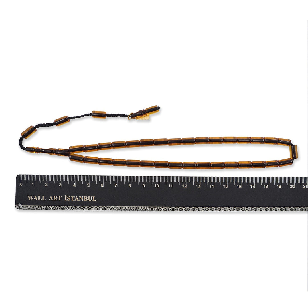 Masterfully Crafted Faceted-Cut Fire Amber Tasbeeh with System-Cut Tassel - WATD808