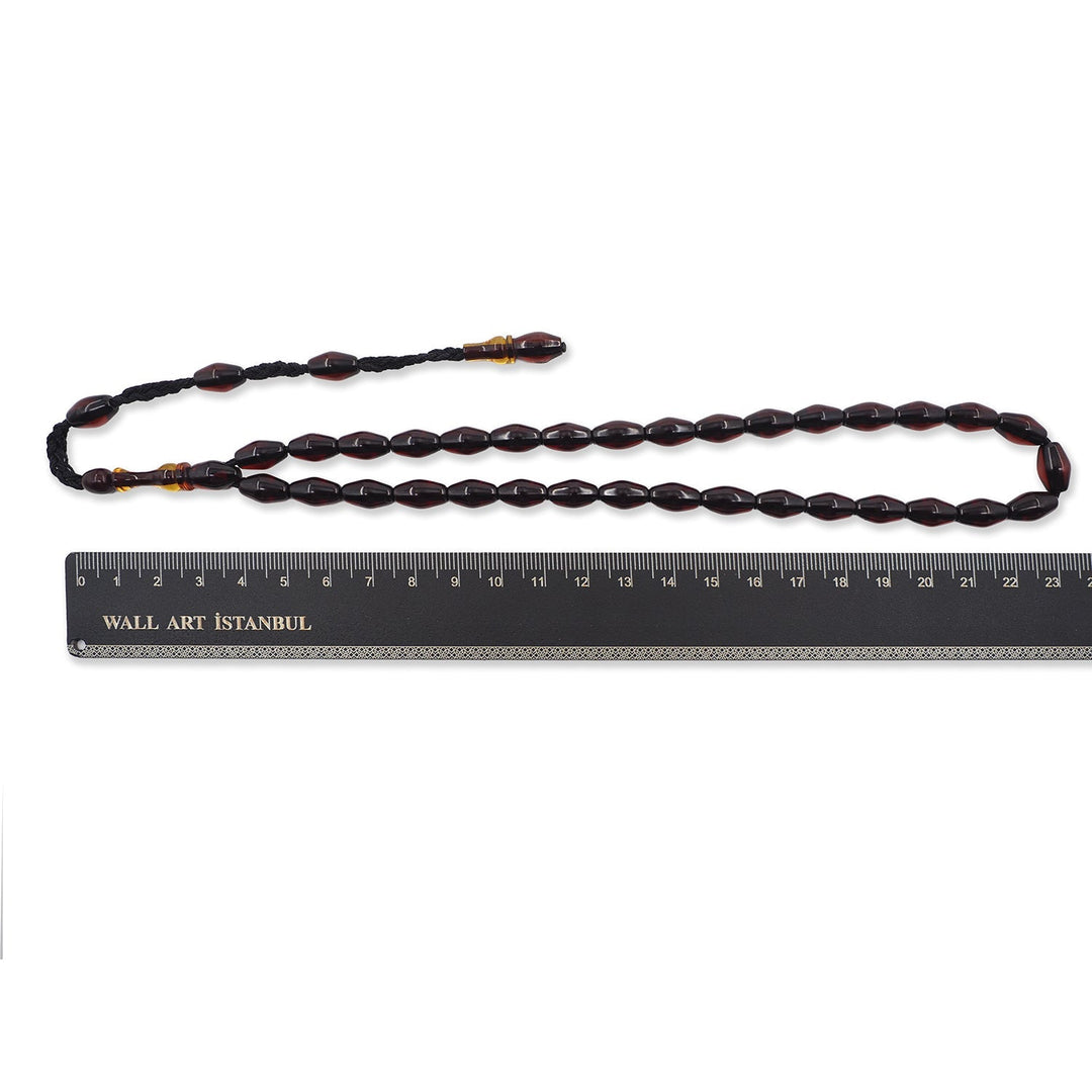 Masterfully Crafted Iskender Model Pressed Amber Tasbeeh with System-Cut Tassel - WATD810