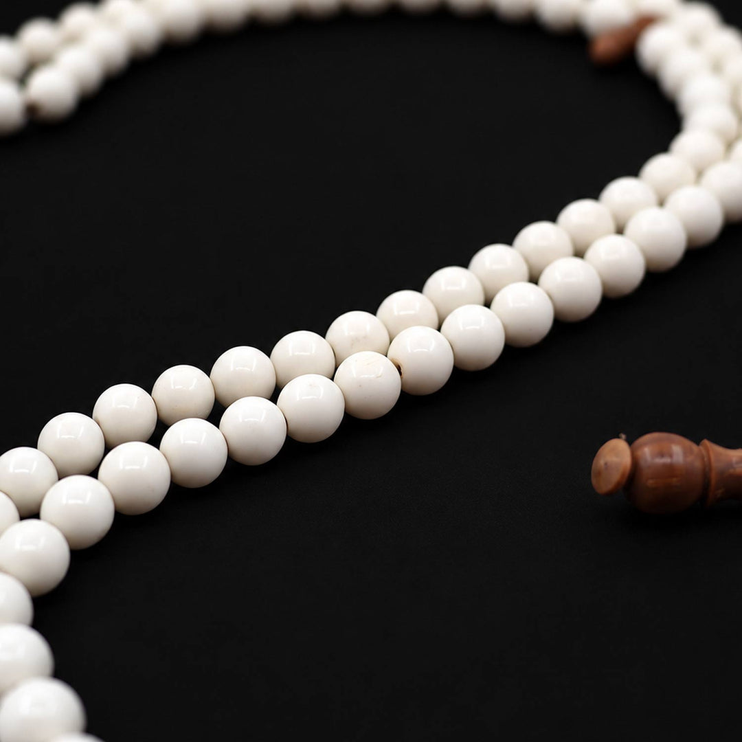 99-Bead Camel Bone Round-Cut Tasbeeh with Kuka Accents - WATD876