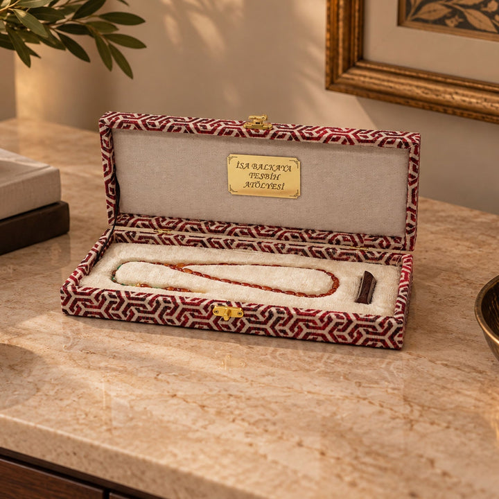 Master-Crafted Pressed Amber Tasbeeh with Special Box - WATD913