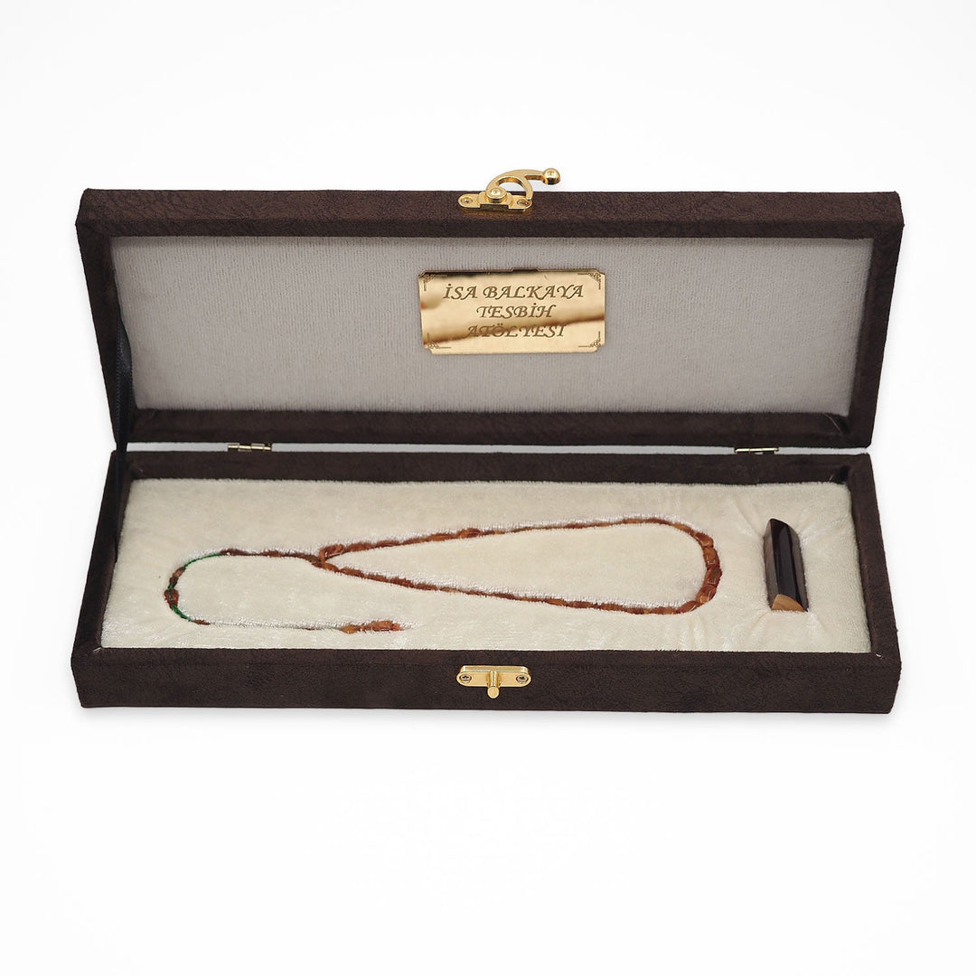 Master-Crafted Pressed Amber Tasbeeh with Special Box - WATD913