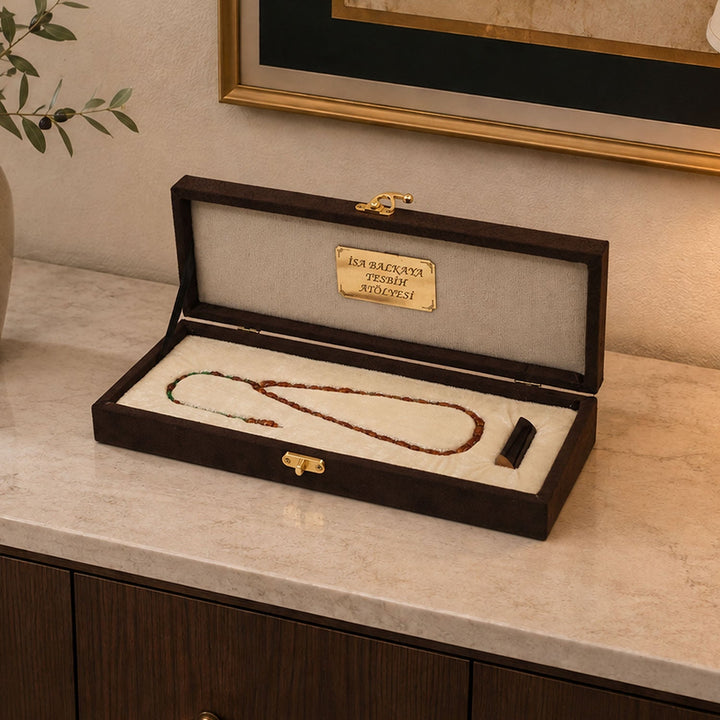 Master-Crafted Pressed Amber Tasbeeh with Special Box - WATD913