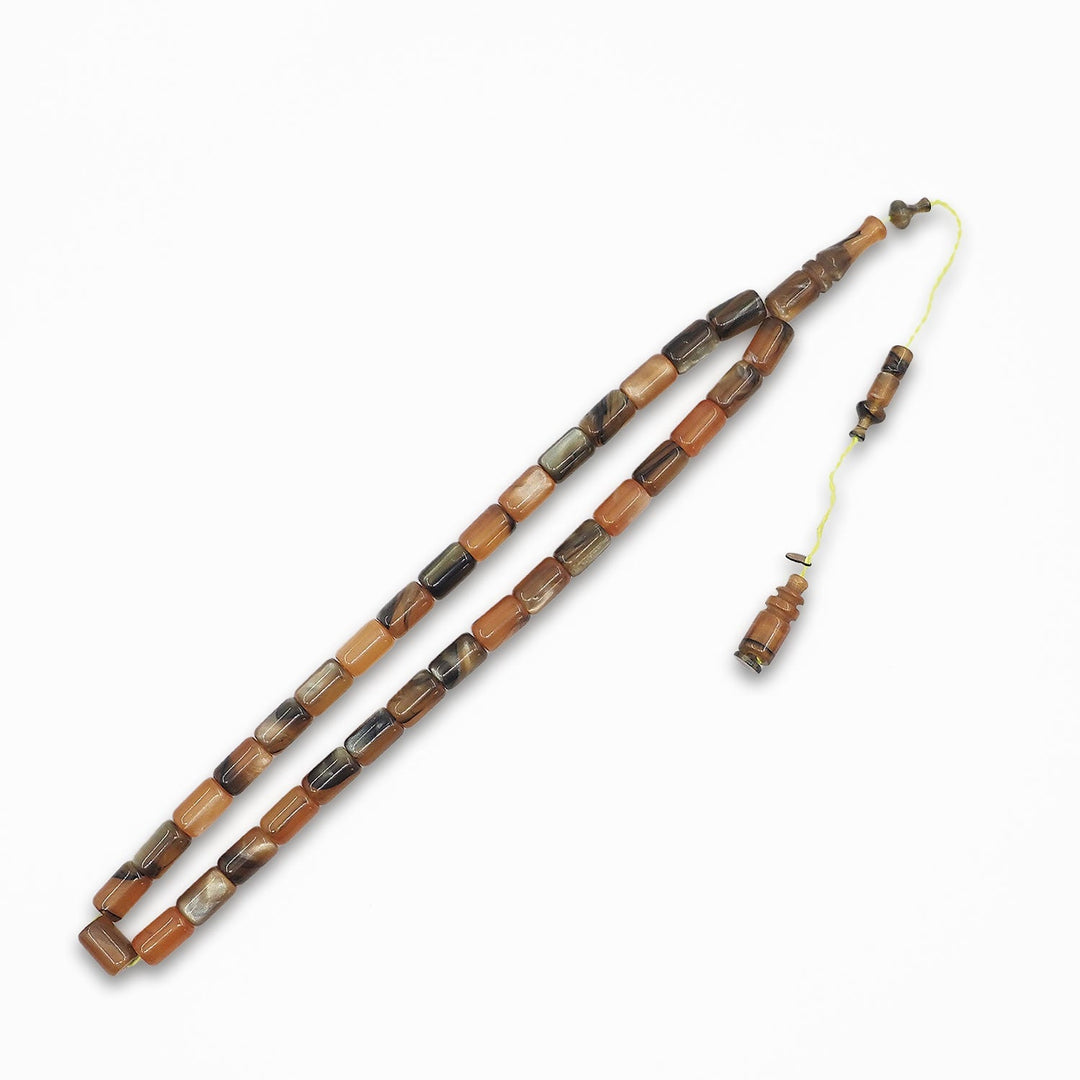 Glittered Pressed Amber Tasbeeh with System Tassel - WATD926
