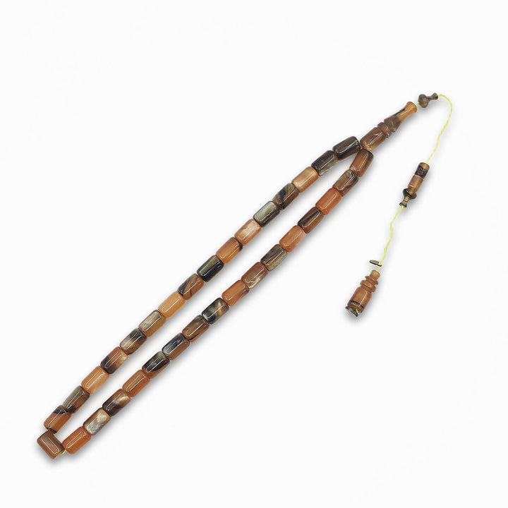 Glittered Pressed Amber Tasbeeh with System Tassel - WATD926