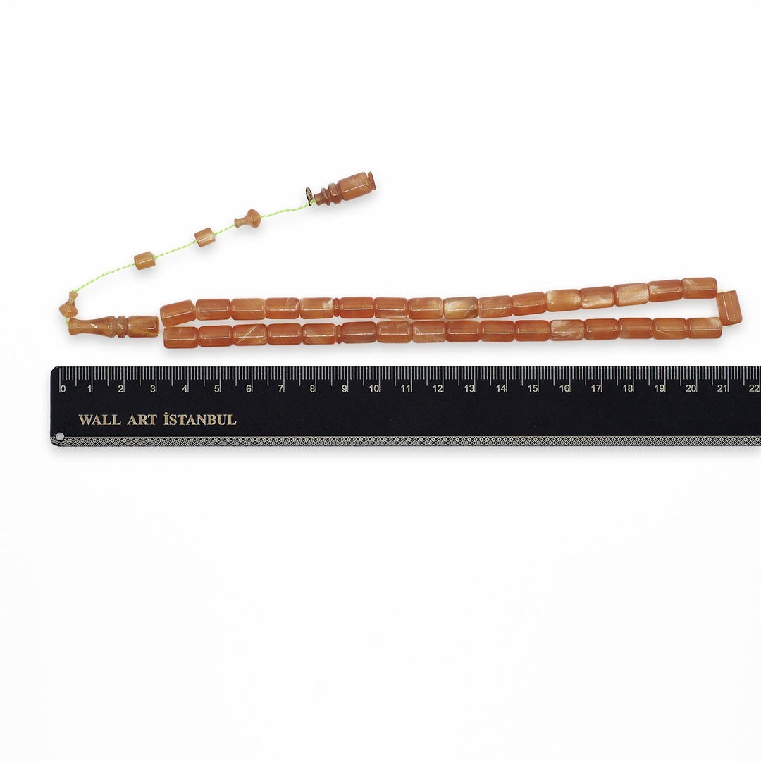 Glittered Pressed Amber Tasbeeh with System Tassel - WATD927