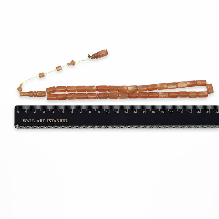 Glittered Pressed Amber Tasbeeh with System Tassel - WATD927