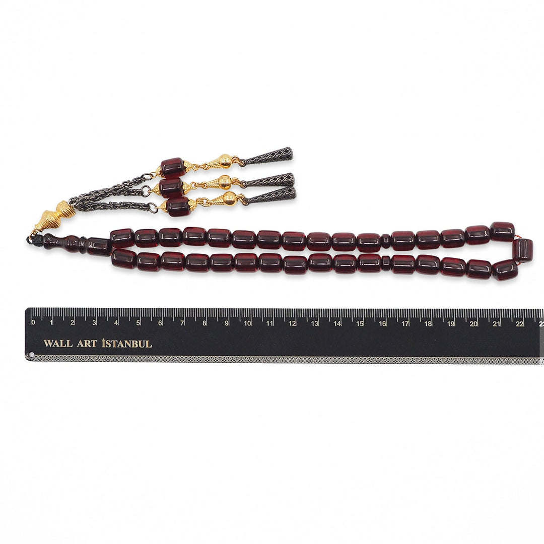 Fire Amber Tasbeeh with Special Metal Tassel - WATD931