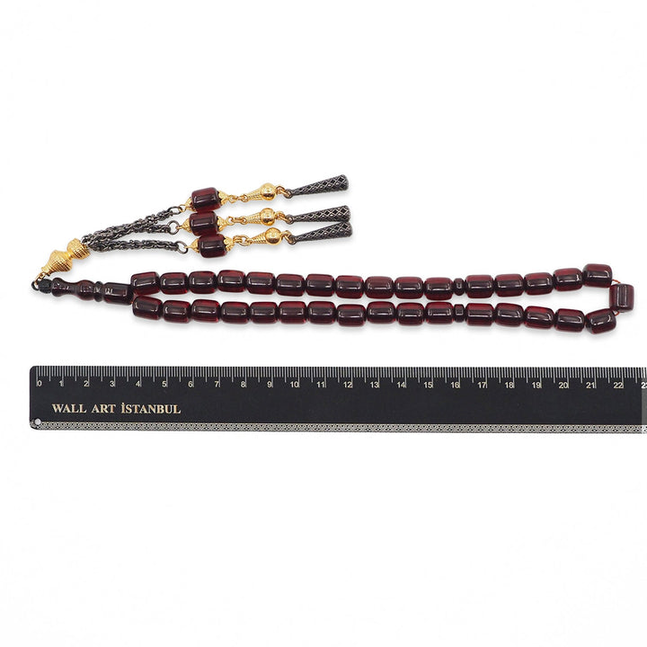 Fire Amber Tasbeeh with Special Metal Tassel - WATD931
