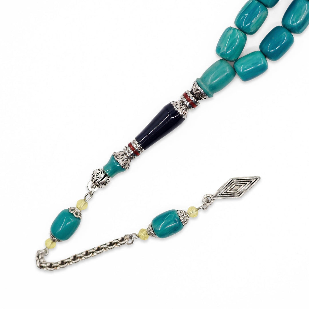 Pressed Amber Tasbeeh with Engraved Imame &amp; Special Tassel - WATD932