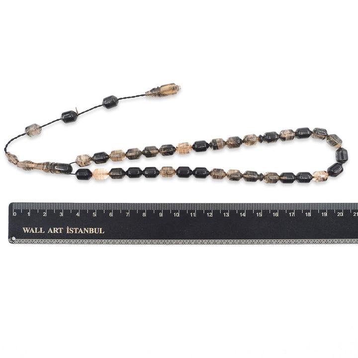 Fire Amber Tasbeeh with Pointed Capsule-Cut Beads - WATD948