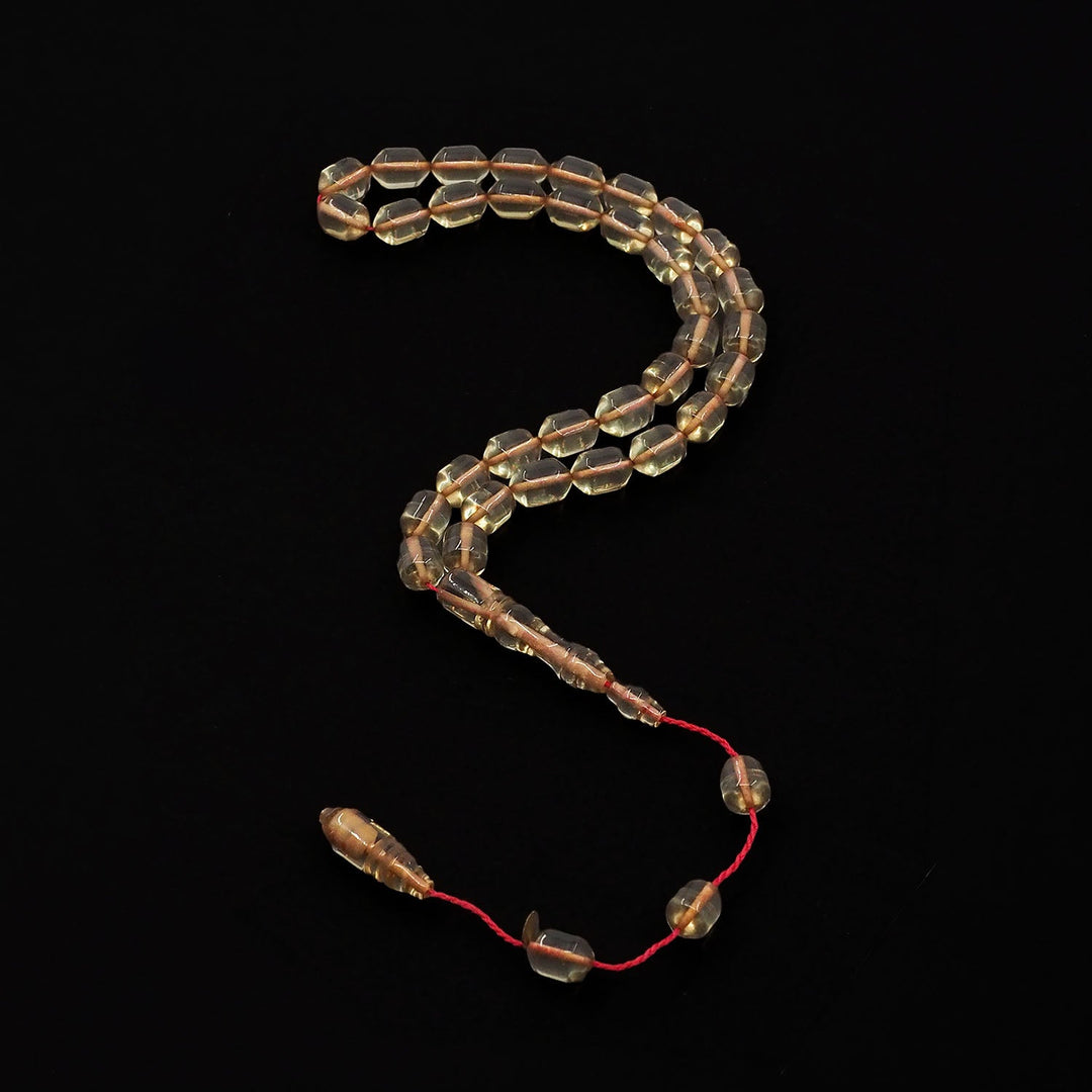 Fire Amber Tasbeeh with Pointed Capsule-Cut Beads - WATD949