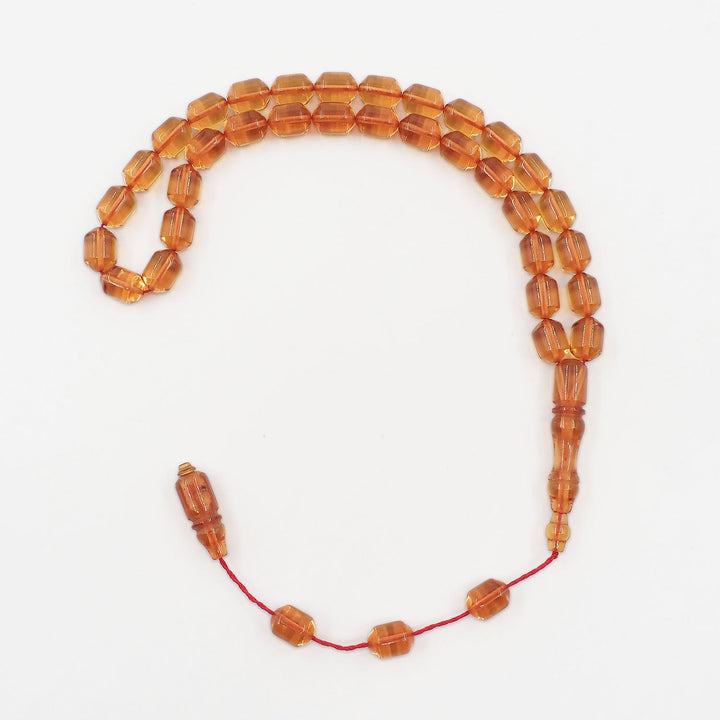 Fire Amber Tasbeeh with Pointed Capsule-Cut Beads - WATD951