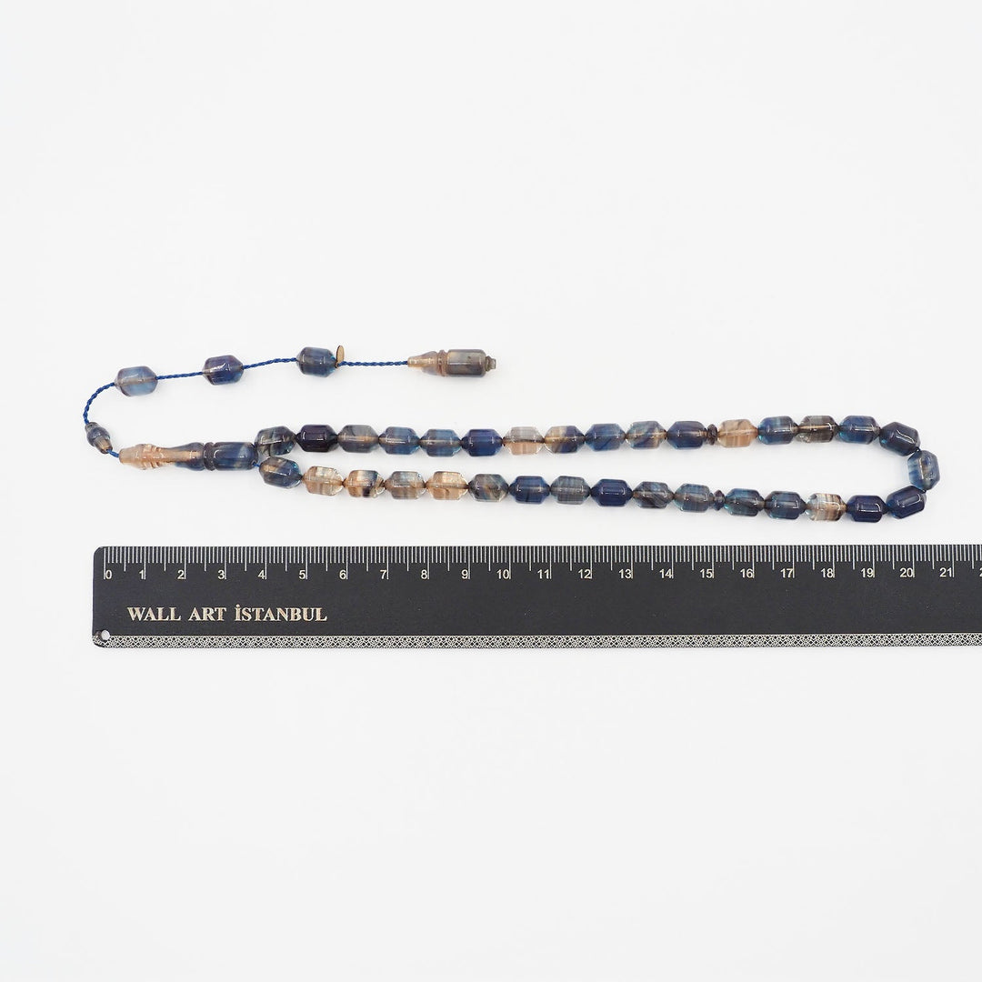 Fire Amber Tasbeeh with Pointed Capsule-Cut Beads - WATD952