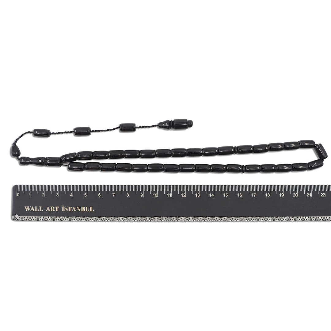 System Tassel Glittered Pressed Amber Tasbeeh - WATD954
