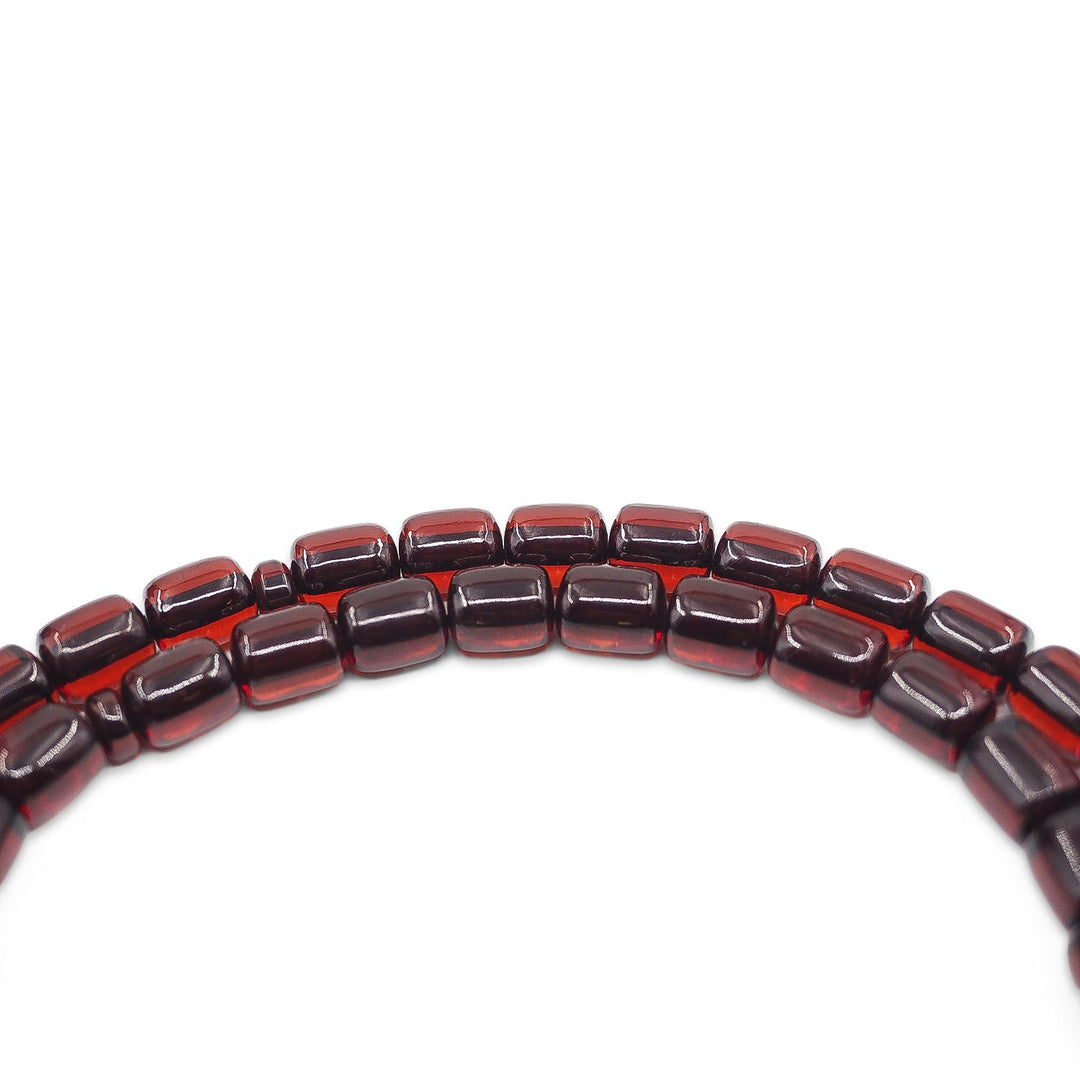 Fire Amber Tasbeeh with Lead-Detailed Nakkash Imam Bead - WATD964