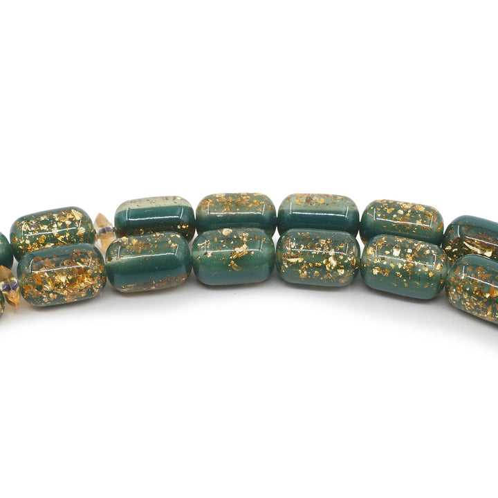 Gold-Leafed Plexiglass Airplane Window Capsule-Cut Tasbeeh with Kazaz Tassel - WATD979