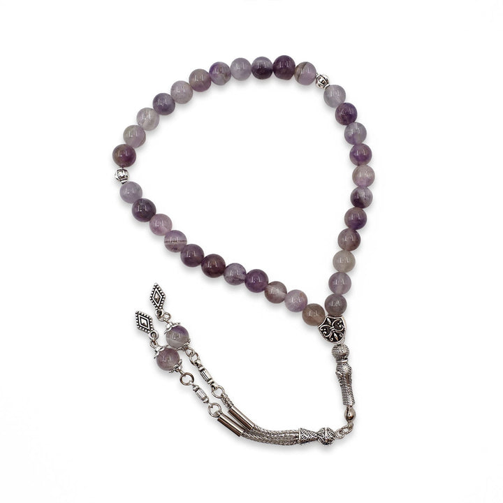 Natural Amethyst Stone Sphere-Cut Tasbeeh - WATD996