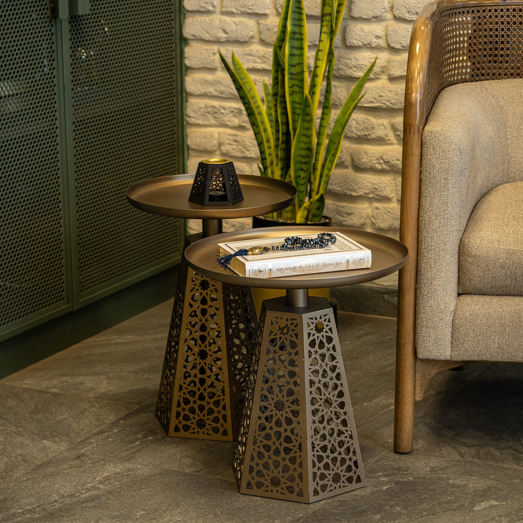 Arabic Side Table Berlian Metal Islamic Side Table Set of 2 - WAMZ005 – Wall Art Istanbul