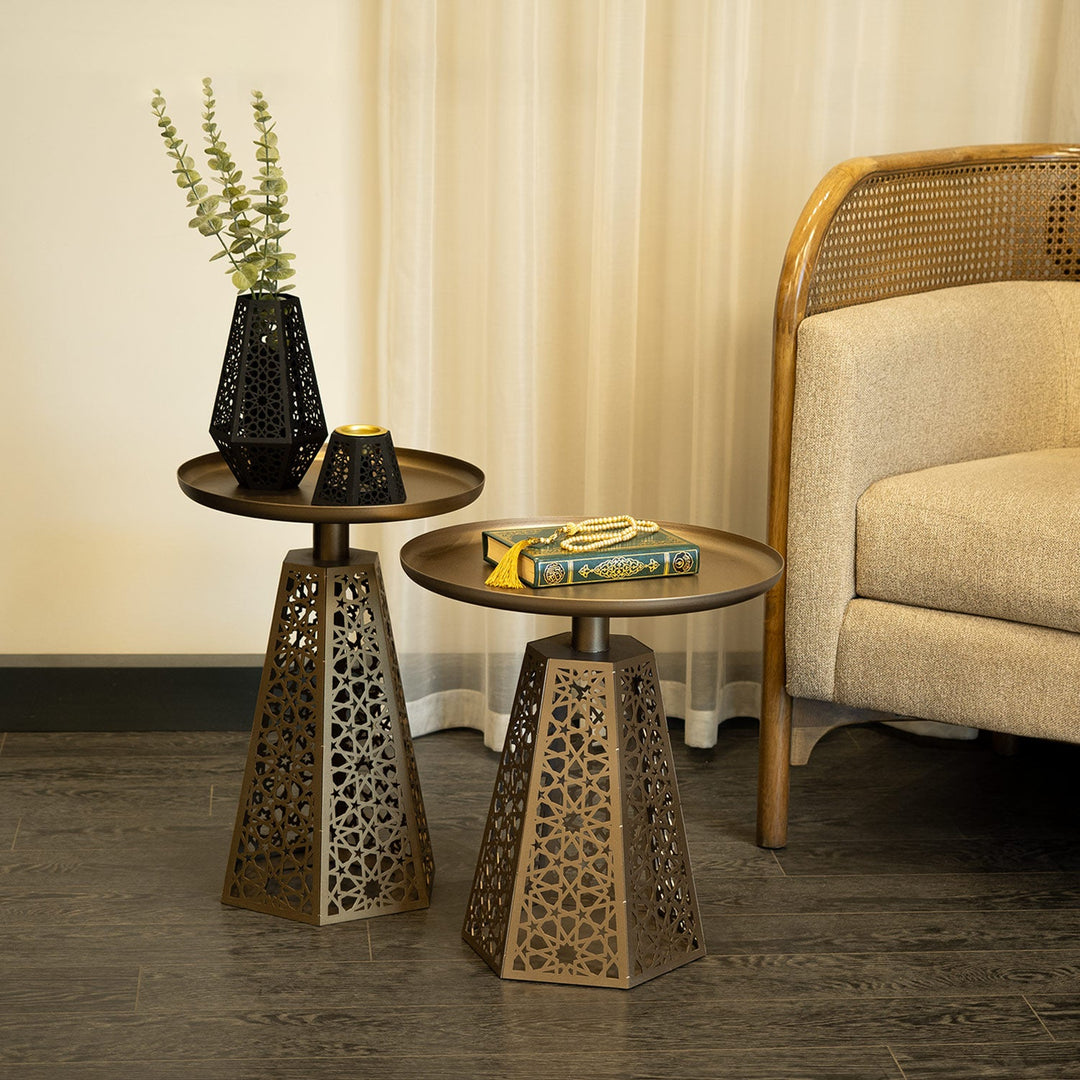 Arabic Side Table Berlian Metal Islamic Side Table Set of 2 - WAMZ005 – Wall Art Istanbul
