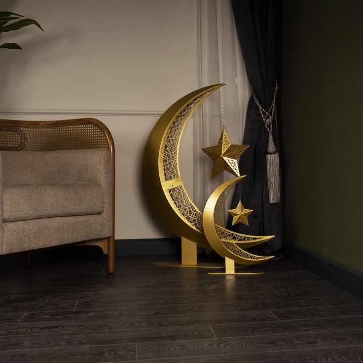 3D Metal Crescent Moon Islamic Decor - WAMH110