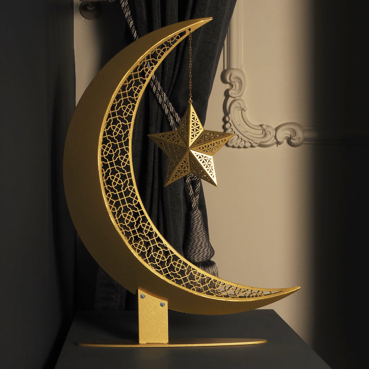 3D Metal Crescent Moon Islamic Decor - WAMH110