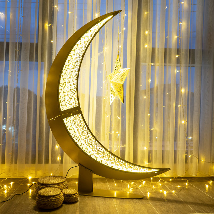 3D Metal Crescent Moon Islamic Decor - WAMH110