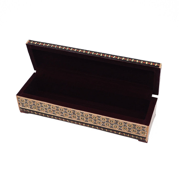 Traditional Motif | Handcrafted Hatem-Inlaid Wooden Box - WAAH395