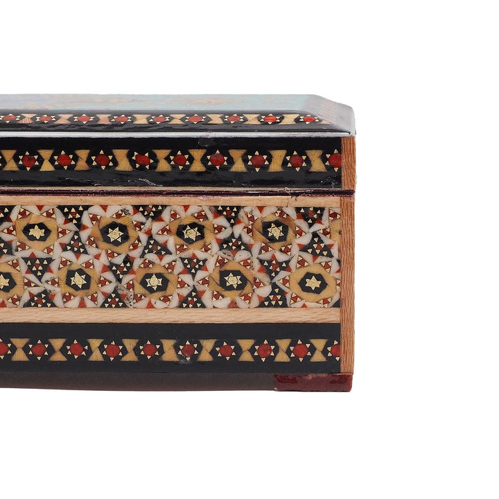 Traditional Motif | Handcrafted Hatem-Inlaid Wooden Box - WAAH401