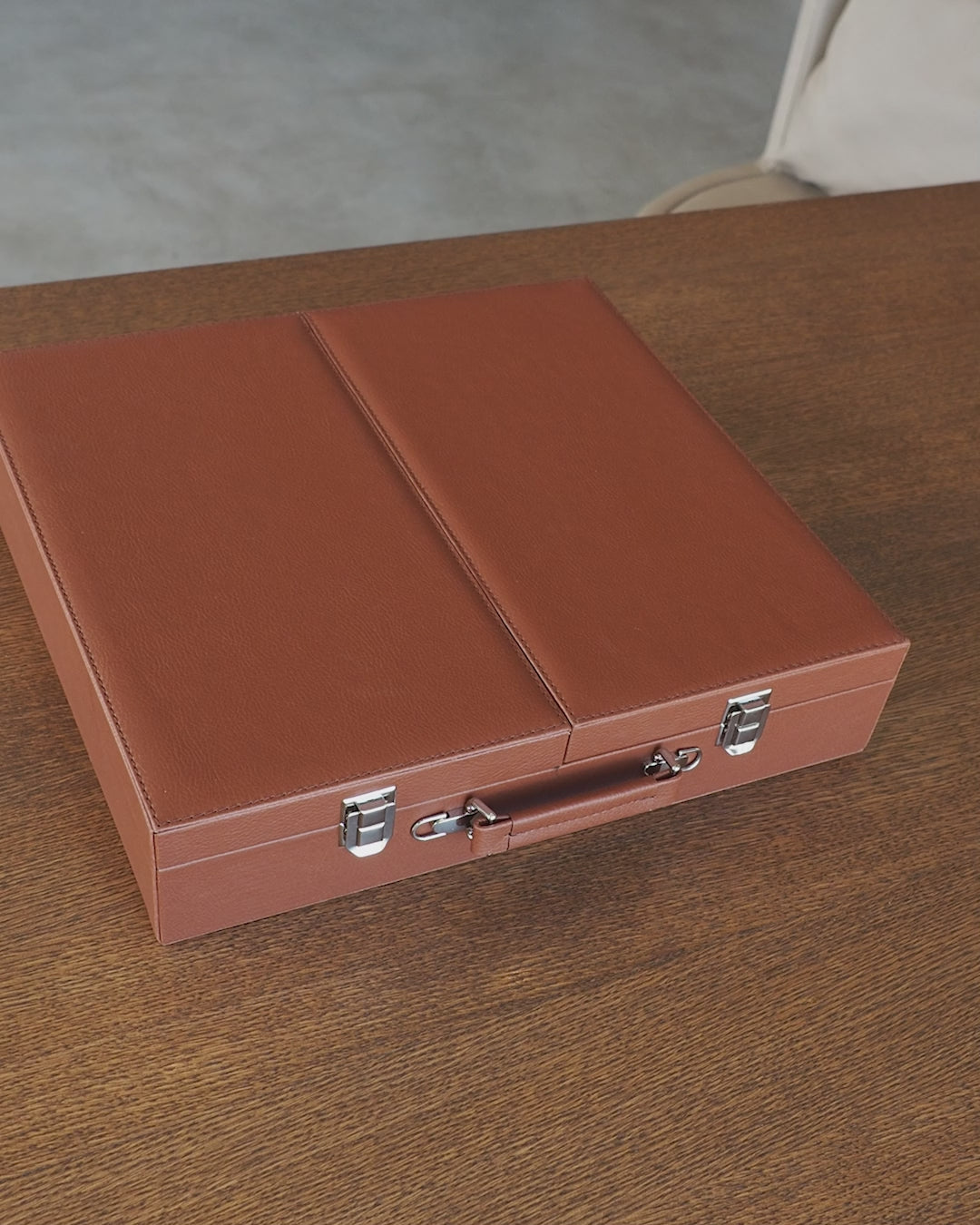 Exclusive Navy Blue Leather-Covered Wooden Tasbeeh Case (For up to 67 Tasbeehs) - WATD511