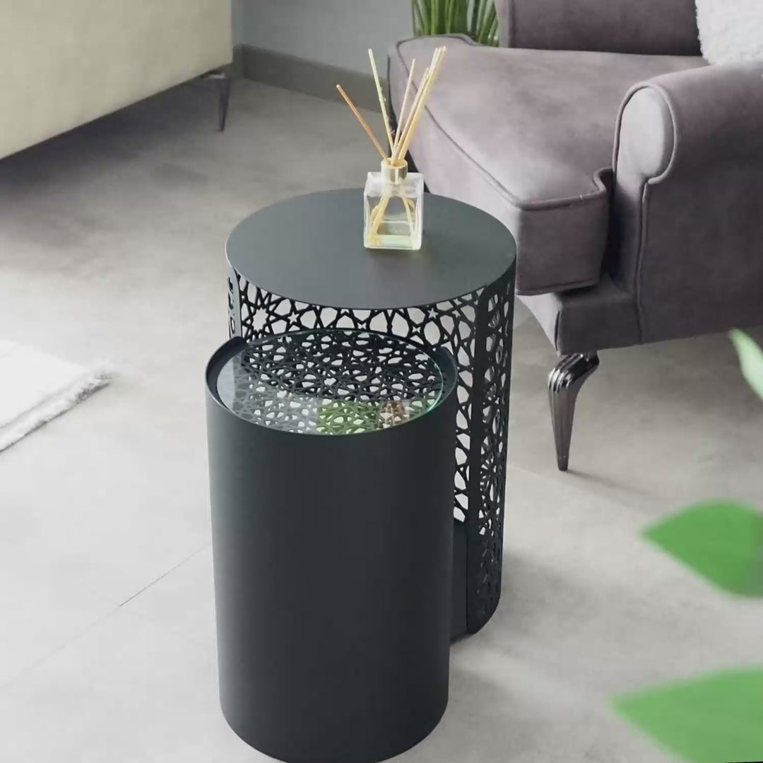 Zultanit Metal Islamic Side Table Set of 2 - WAMZ017