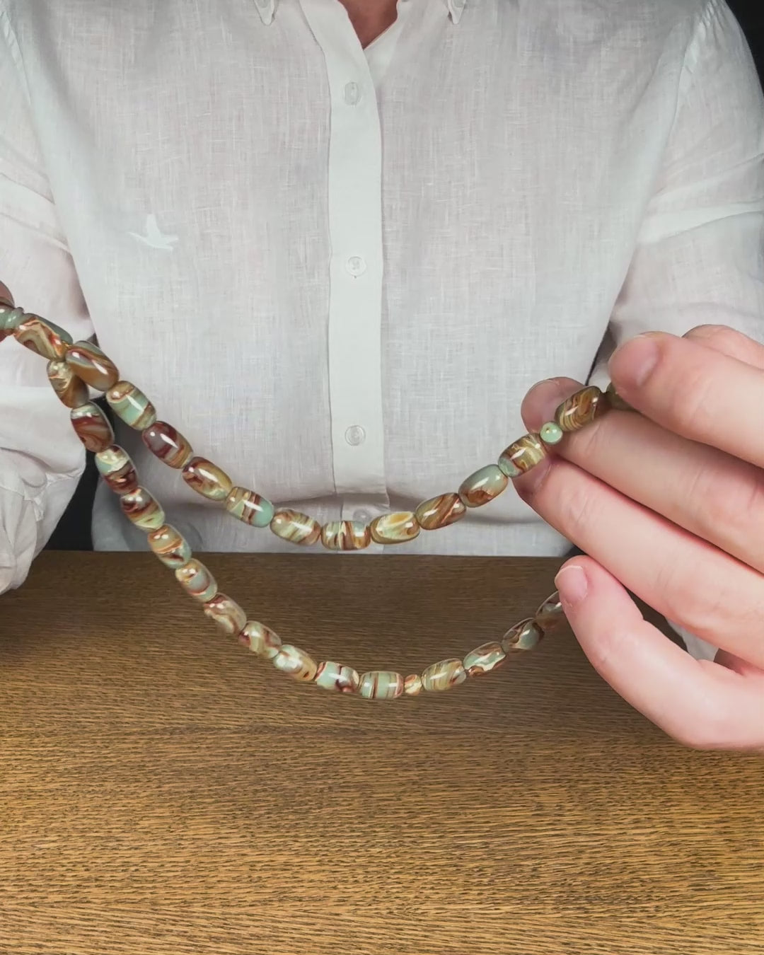 Capsule-Cut Countersunk-Drilled Catalin Tasbeeh with Silver Imam Bead – WATD422